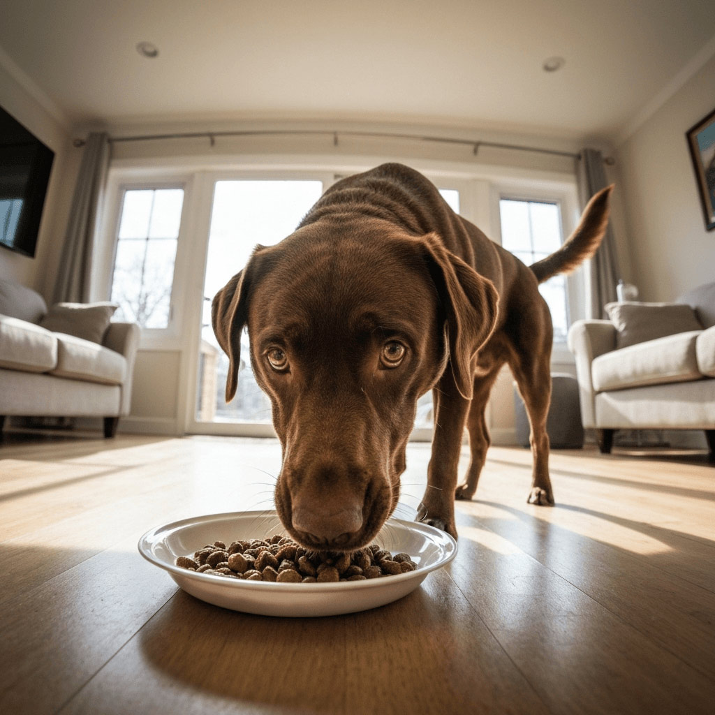 Cachorro comendo ração Hill's